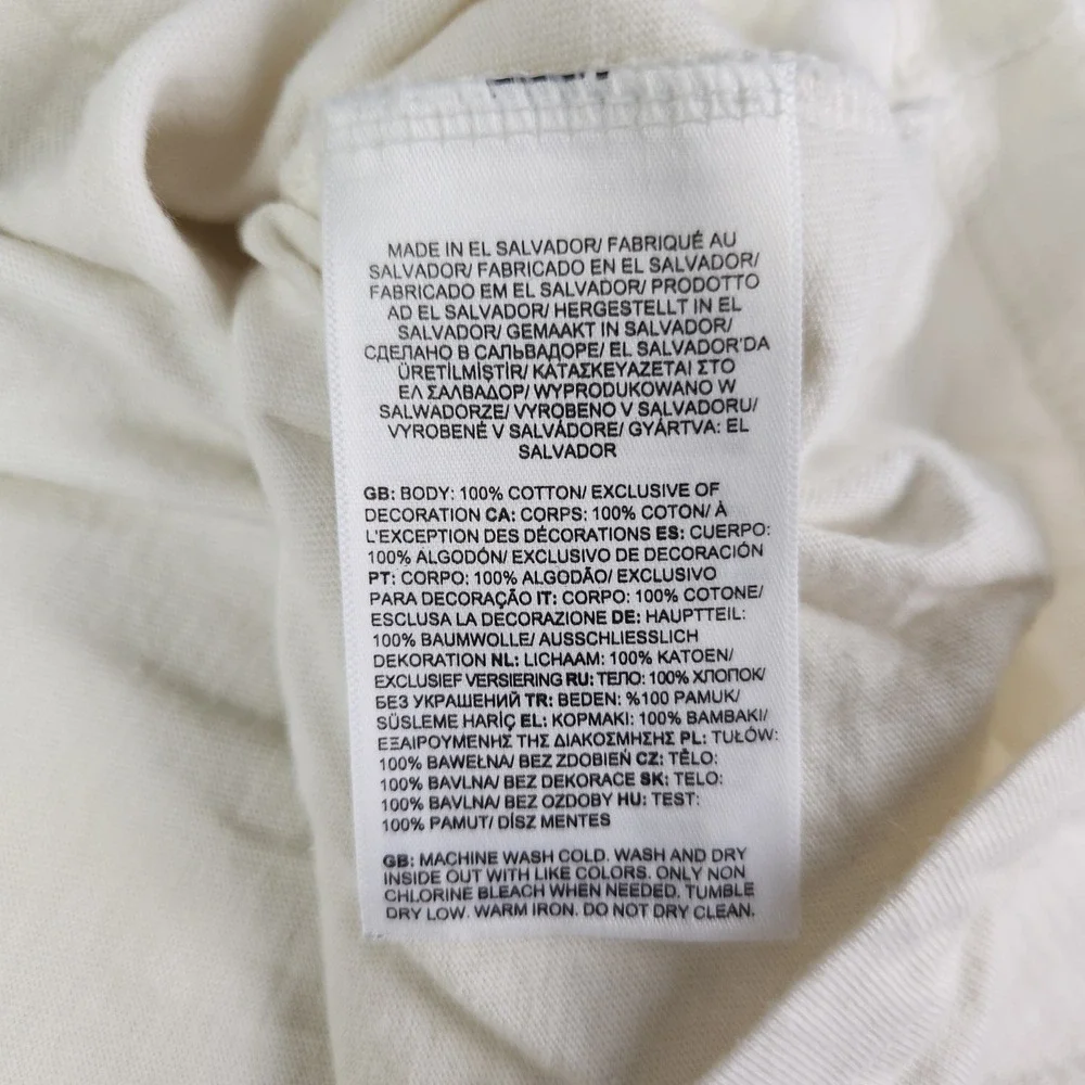 The‎ North Face T-Shirt Mens 2XL Off-White Cotton Embroidered Logo Crew Neck